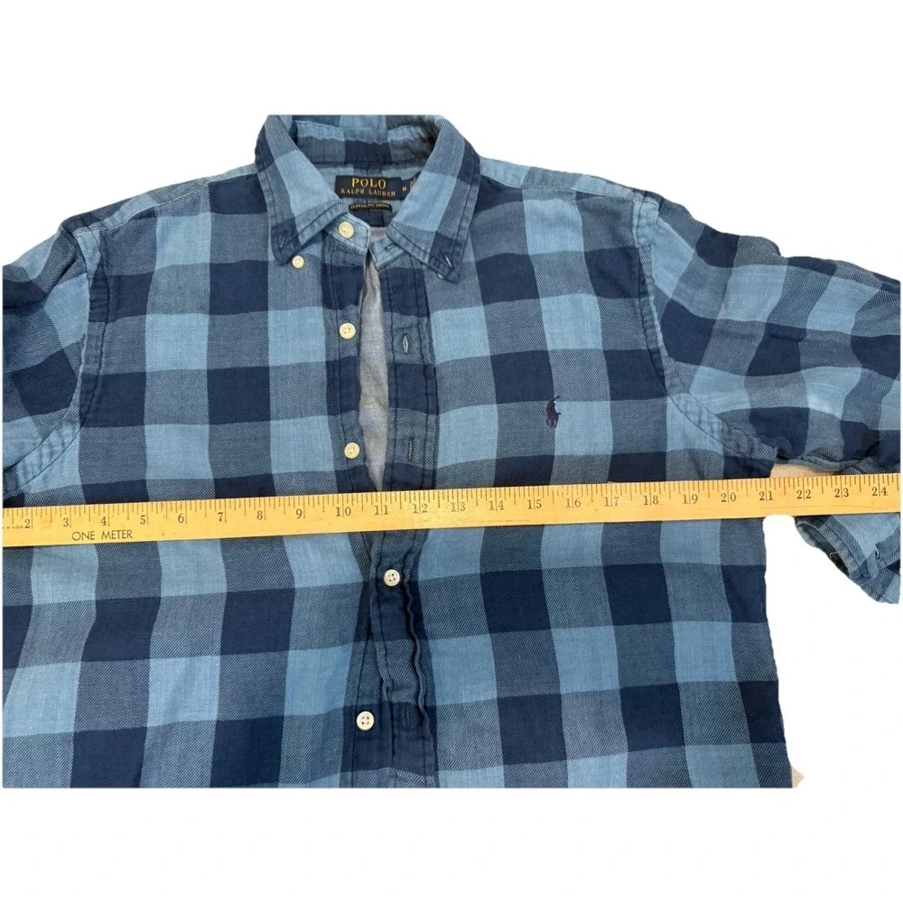 Polo Ralph Lauren Men's Classic Fit Indigo Plaid Shirt Blue Size M